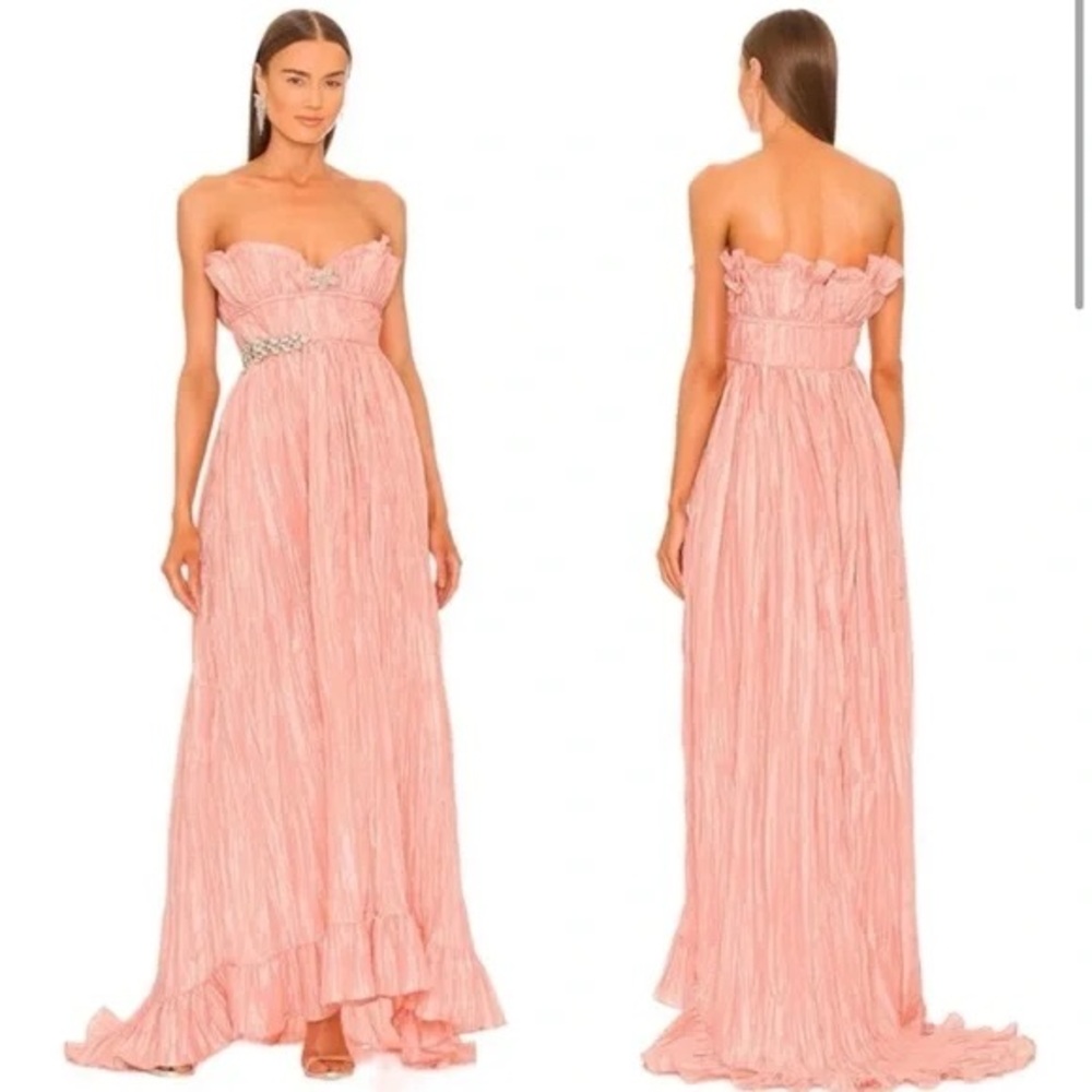 NWT LoveShackFancy Katrina Strapless
Long Dress Crystal Jewel Sunrise Sorbet
